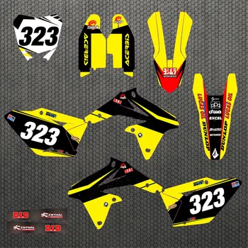 Motocross RM-Z 450 özelleştirilmiş Numarası Adı Grafik Arka Plan süslü çıkartmalar Kiti Suzuki RMZ450 2007 450RMZ
