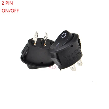 elips 2 PİN siyah basmalı düğme rocker Anahtarı ON / OFF güç anahtarları 6A / 250V 10A / 125V 2pin
