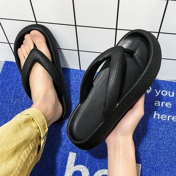 Banyo Kaymaz Terlik erkek Flip Flop 4.5 cm Kalın Yumuşak Yastık Slaytlar Plaj Yaz Kadın Sandalet Platformu ev ayakkabıları