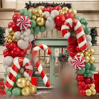 Yeni Noel Balon Seti Kamışı Hediye Kutusu Balon Noel Partisi Karşılama Yeni Yıl Dekorasyon Kiti Düzenleme Süslemeleri