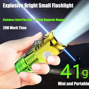3LED Süper Parlak El Feneri Taşınabilir Mini Patlama Flaş Meşale Şarj Edilebilir Açık acil durum spot ışığı Kalem Klip Kuyruk Mıknatısı