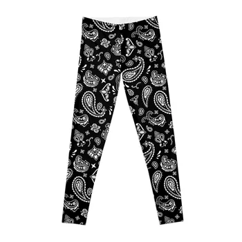 Klasik Siyah OG Mendil Paisley Bandana Desen Tayt leggins Kadınlar için