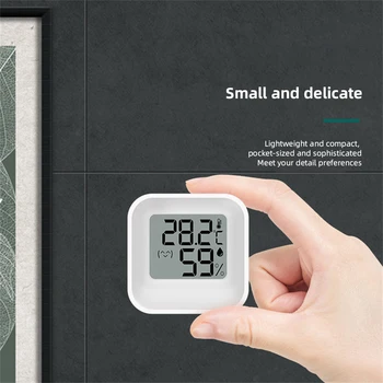 Mini Termometre Higrometre Ölçer LCD Dijital Sıcaklık Higrometre Sensörü Ölçer Kapalı Oda Elektronik Ev Termometreler