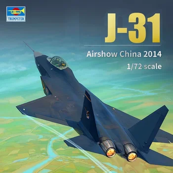 Trompetçi 01666 Montaj Uçak Modeli 1/72 Shenyang J-31 Gyrfalcon Airshow Çin 2014 Uçak Modeli Modelleme Hobi DIY