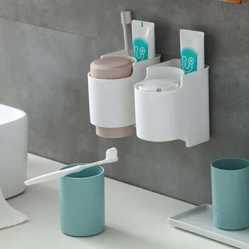 Diş fırçası Tutucu Depolama Rafı Çift Yıkama Seti Tuvalet Organizasyon Banyo Aksesuarları Seti