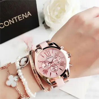 CONTENA 2024 Üst Marka Lüks Saatler Kadınlar için Moda Yaratıcı çelik bilezik kadın Saatler Bayanlar Kuvars İzle Reloj Mujer