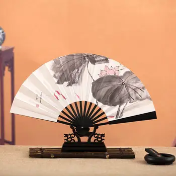 Kompakt Fan Zarif Çin Klasik katlanır yelpazeler Bayan Dans Beyefendi Vintage Tarzı Taşınabilir El Tasarım Bambu