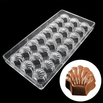 3D Polikarbonat Çikolata Kalıp Profesyonel Tarak Kabuk Şekli Pişirme Pasta Şeker Bonbon Şekerleme Kalıp Araçları