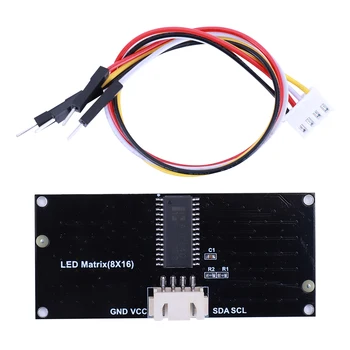 1 ADET 8x16 matris LED ışık Ekran Modülü I2C İletişim LED Kontrol Modülü 3.3-5V Ekran Modülü ile 4Pin Tel