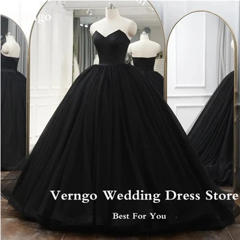 Verngo Prenses Gotik Siyah Gelinlik Kadınlar İçin Balo Abiye Balo Resmi Elbise Gelin Kıyafeti Vestidos de fiesta