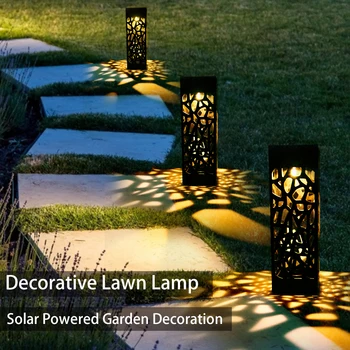 Sokak Güneş Lambası Açık Güneş ışıkları Bahçe Dekorasyon İçin İçi boş çim lambası Yolu İşık su geçirmez LED Güneş Bahçe ışıkları