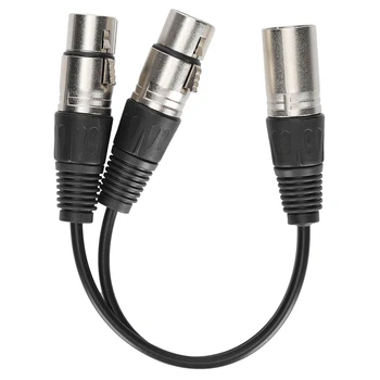  Adaptör Kablosu Gürültüyü Azaltın Mikrofon Kablosu Adaptörü için 3 Pinli Çift XLR Splitter Kablosu
