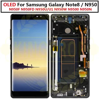 OLED kalite Samsung galaxy Not 8 İçin Lcd N950F N950D N950DS N950UDisplay dokunmatik ekranlı sayısallaştırıcı grup Samsung Note8 lcd