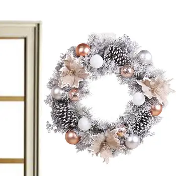 Noel Çelenk İçin Ön Kapı Buzlu Yapay Noel Kapı Çelenk 40 CM Yapay Çelenkler İçin Kış Noel Açık