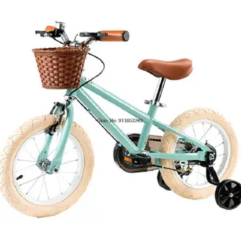 Çocuk Bisiklet 14 İnç 3-9 Yaşında Vintage Bisiklet Bebek Çocuk denge bisikleti Eğitim Tekerlekleri İle