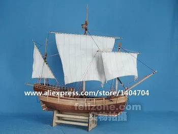 Italyan Klasik ahşap yelkenli tekne ölçeği 1/50 Columbus Ticaret tüccar Pinta gemi ahşap model kitleri