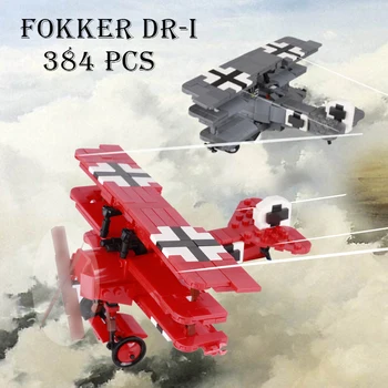 MOC Askeri Alman Ordusu Silah Fokker Dr-I Fighter Yapı Taşları Uçak Uçak Askerler Rakamlar Aksesuarları tuğla oyuncaklar Çocuklar