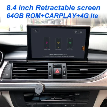 8 Çekirdekli Android 13 Sistemi Araba Multimedya Stereo Audi A6 C7 A7 2012-2018 WİFİ 4G 4 + 64GB RAM Carplay IPS Dokunmatik Ekran GPS Navi