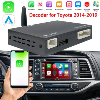 Kablosuz CarPlay TOYOTA 2014-2019 İçin HİGHLANDER 4runner Tundra Avensis Corolla Auris Tacoma Sequoia Android Otomatik Kod Çözücü