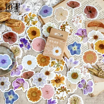 46 adet / takım Sonbahar Çiçek Sticker Dıy Scrapbooking Günlüğü Planlayıcısı dekorasyon çıkartması Albümü