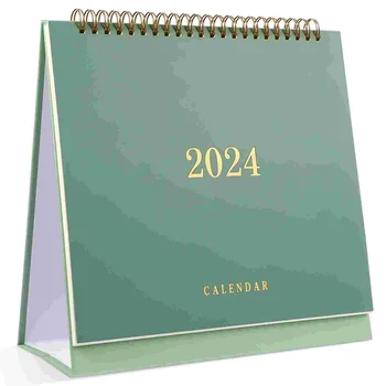 2024 Takvim (yeşil) Noel Peluş Masaüstü Dikey Noel Hediyeleri Masa Aylık Planlayıcısı Kağıt Planlama