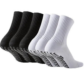 Yeni ANTİ KAYMA futbolcu çorapları Orta Buzağı Kaymaz Futbol Bisiklet spor çorapları Erkek sıcak çorap EU38-45 futbolcu çorapları düz renk