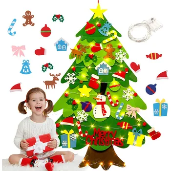 DIY keçe Yılbaşı ağacı Noel Dekorasyon Ev için Navidad 2024 Yeni Yıl Noel Süsler Noel Baba Noel Çocuk Hediyeler