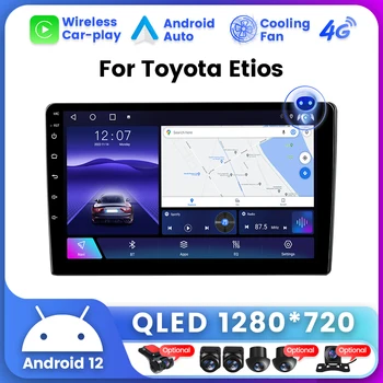 4G LTE QLED Dokunmatik Ekran Araba Radyo Video Multimedya Oynatıcı Toyota Etios 2011-2021 İçin Android 12 GPS Navigasyon Autoradio BT5. 0