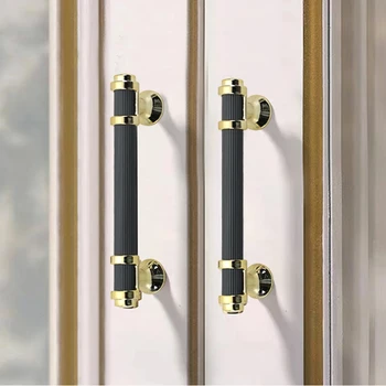 Fransız şık dolap kolları ışık lüks dolaplar dolap kapıları Çekmeceli İskandinav Minimalist altın siyah renk eşleştirme kolları