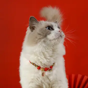 Kedi Yaka Anti-solmaya Pet Gerdanlık Yırtılmaya Dayanıklı Dekoratif Şık Çince Karakter Süs Küçük Köpek Yavrusu Pet Kolye