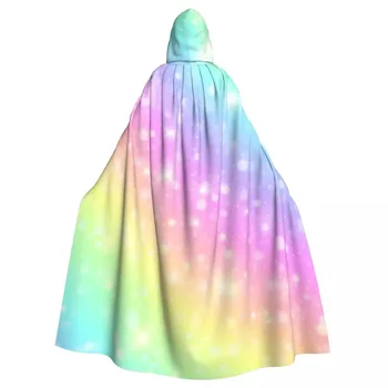 Cosplay Ortaçağ Kostümleri Galaxy Fantezi Pastel Renk Gökyüzü Gökkuşağı Kapüşonlu pelerin Pelerinler Uzun Elbiseler Ceketler Ceket Karnaval