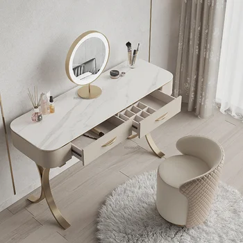 Nordic ışık Lüks Şifoniyer yatak odası mobilyası Modern Tuvalet Masası Ayna ve Tabure Takı Organizatör Yatak Odası Takımları Bir