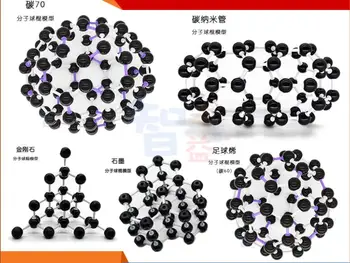 Karbon kristal yapı modeli 60 Grafen Elmas Grafit Kimyasal Moleküler Stereoskopik C70 karbon nanotüpler 23mm