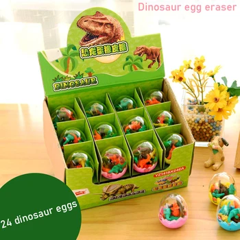 8 adet Öğrenciler Yenilik Mini dinozor yumurtası Kauçuk Silgi Dinozor Modeli Oyuncak Çevre Koruma Pvc Oyuncaklar Çocuk Hediyeler İçin