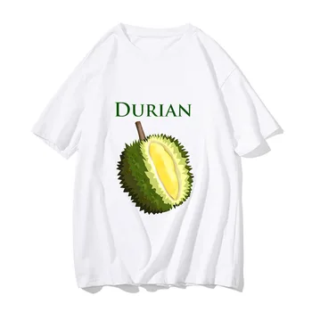 Durian Rahat Anime T-shirt Hip Hop Manga / komik Tshirt Sevimli Karikatür %100 % Pamuk Tee-shirt Baskı Erkek / kadın T Shirt O-Boyun Meyve