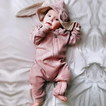 Bebek Tulum Yenidoğan Bebek Giysileri Büyük Kulak Tavşan Tulum Pijama Bebek Erkek Kız Giysileri Toddlers Tulum Cosplay Kostüm