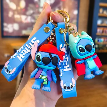 Disney Lilo Dikiş Anahtarlık Dikiş Kolye Anahtarlık Tatlı Pembe Melek Anahtarlıklar Kadın araba anahtarlığı Kız Doğum Günü noel hediyesi