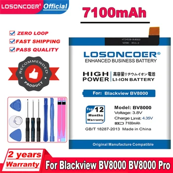 LOSONCOER 7100mAh V636468P Blackview BV8000 Pil BV8000 Pro