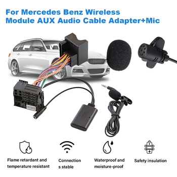Araba Bluetooth Uyumlu AUX Kablosu AUX Radyo Stereo Kablo Demeti Adaptörü Ses MP3 Müzik Adaptörü Mercedes-Benz için W169 W245 W203