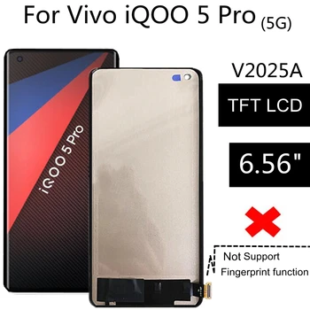 6.56 LCD vivo iQOO 5 Pro 5G LCD ekran v2025a dokunmatik ekranlı sayısallaştırıcı grup Değiştirme