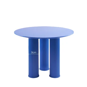 İskandinav Roma sütun yemek masası tasarımcı katı ahşap yemek masası yuvarlak kahve dükkanı toplantı masası