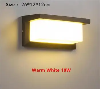 18W led duvar lambası aplik su geçirmez sundurma ışık Modern 18W led duvar ışık Radar hareket sensörü bahçe ev duvar açık hava aydınlatması
