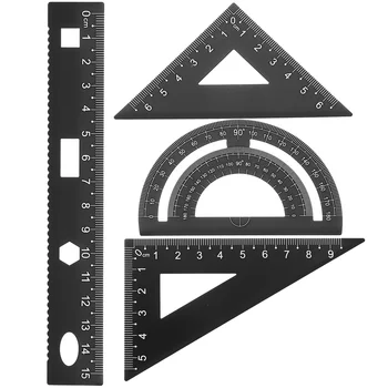 Düz Cetvel Aracı Çizim Pusula Matematik Geometri Araçları Kiti Metal Matematik Geometri Aracı Seti Üçgen Plaka İletki