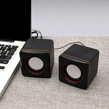 Bilgisayar Ses Plastik Küçük Hoparlör Taşınabilir Masaüstü Ev Subwoofer 3.5 mm Ses Jakı Usb Powered Multimedya Pc Ses Kutusu