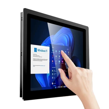Çok fonksiyonlu Açık 18.5 İnç J1900 Wifi Harici Anten Akıllı Parmak İzi Gömülü Endüstriyel Pencereler Hepsi Bir Arada PC
