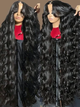 Ön Kesim 7x5 Vücut Dalga Tutkalsız peruk insan saçı Hazır Giyim Ağartılmış Knot Şeffaf 13x4 Dantel Ön İnsan Saç Peruk Kadınlar İçin