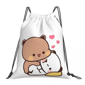 Panda Brownie Ayı Mochi Kediler Sırt Çantaları Rahat Taşınabilir İpli Çanta İpli Paket Cep saklama çantası Kitap Çantaları Seyahat