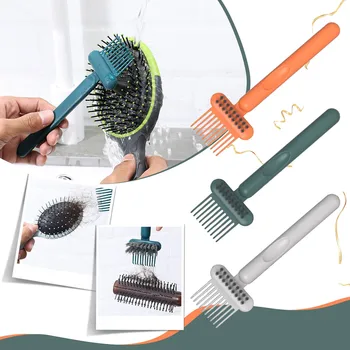 2İn1 Tarak Temizleme Fırçası Saç Fırçası Temizleyici tarak Gömülü Aracı Mini Saç Kir Sökücü Kaldırmak için Saç Toz Ev Salon Kullanımı