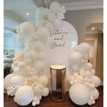 Organik Balon Kemer Garland Kiti Beyaz Düğün Mariage Gelin duş dekorasyonu Bebek Doğum Günü Partisi Nişan Yıldönümü