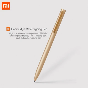 Orijinal Xiaomi Mijia Metal İşareti Kalemler 9.5 mm İmza Kalemler PREMEC Pürüzsüz İsviçre Siyah Mavi Kırmızı Dolum Dayanıklı İş kalemleri